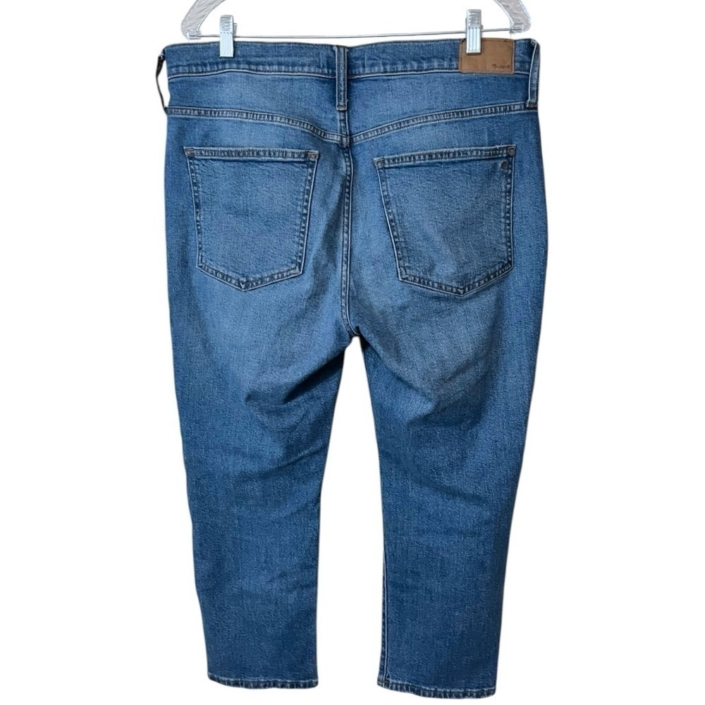 Madewell The Perfect Vintage Straight Leg Crop Medium Wash Distressed Jeans 32P - Picture 3 of 8